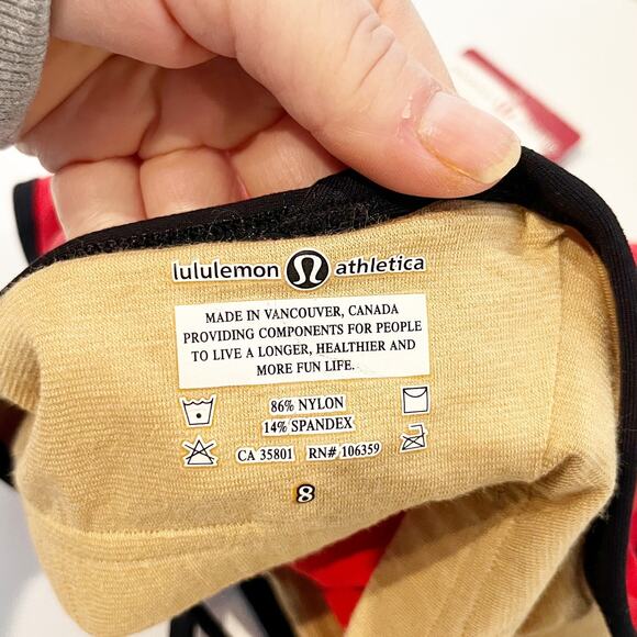 Lululemon Power Y Tank Top Red Black 8 - Picture 3 of 6